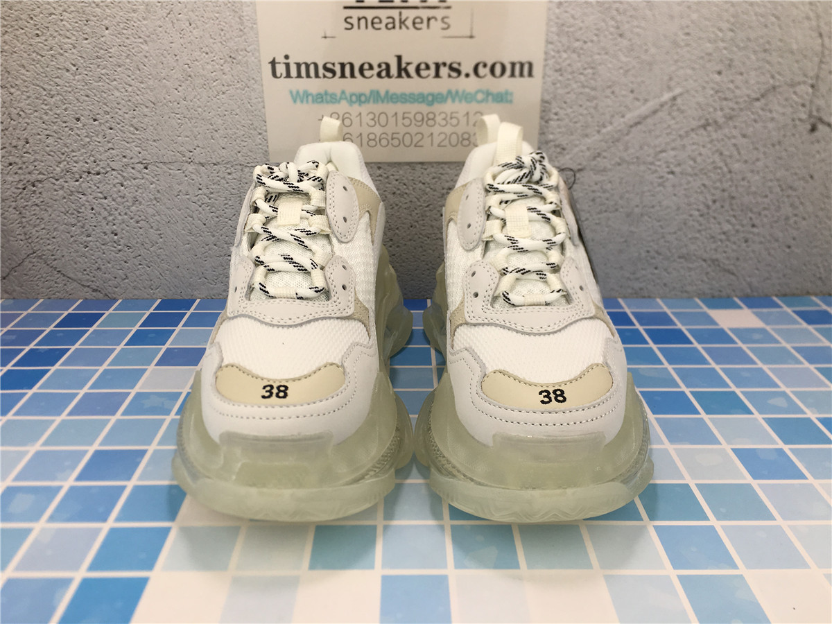 G5 Batch Balenciaga Triple S Clear Sole White Sneakers